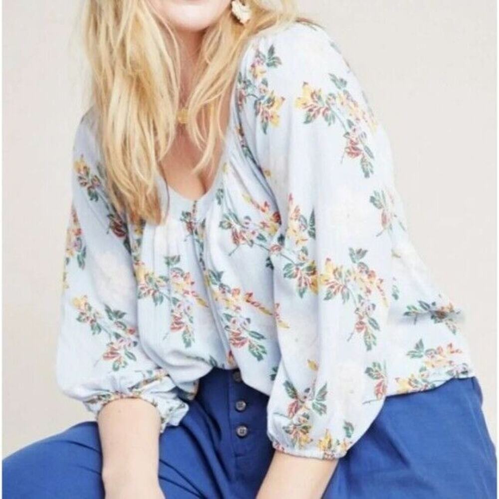 Maeve Anthropologie Boswell Floral Peasant Top 2 Boho Soft Romantic Cottagecore